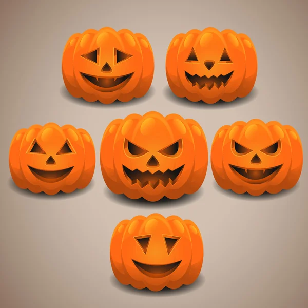 Ensemble de citrouilles Halloween. Eps 10 . — Image vectorielle