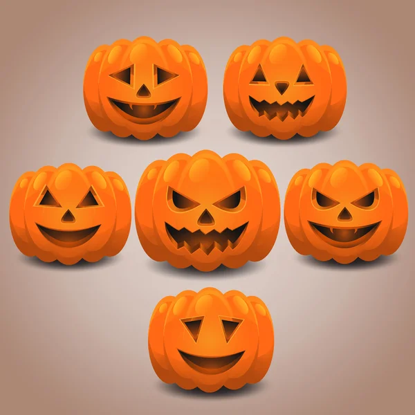 Ensemble de citrouilles Halloween. Eps 10 . — Image vectorielle