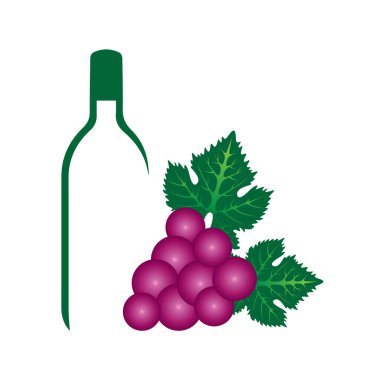 Şişeyle bir demet üzüm.