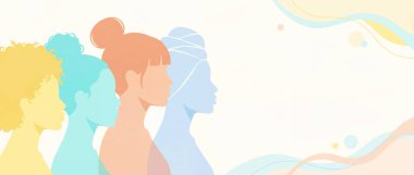 Farklı ırktan ya da ırktan kadınların birlikte olduğu bir resim. Uluslararası Kadınlar Günü