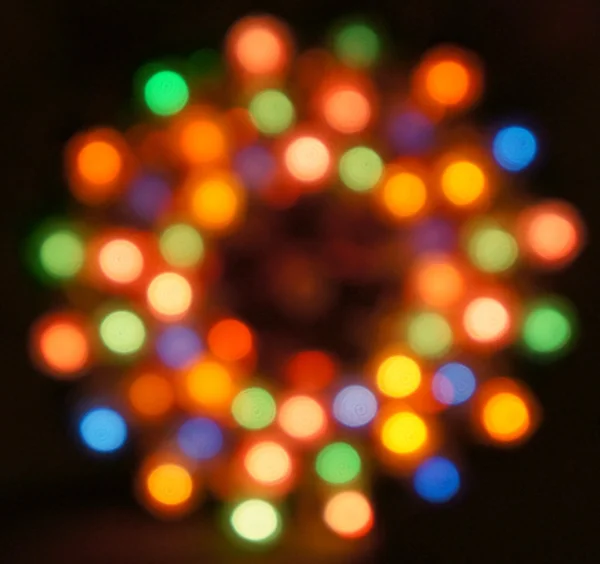 Lumières festives multicolores floues, effet bokeh — Photo