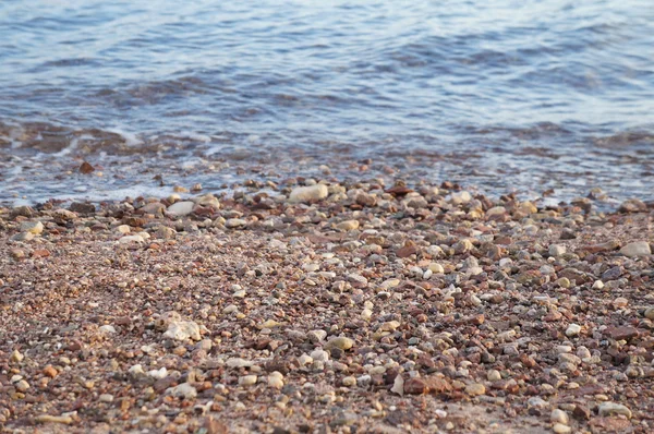 Sandy beach with selective focus in the center — Stock Photo, Image