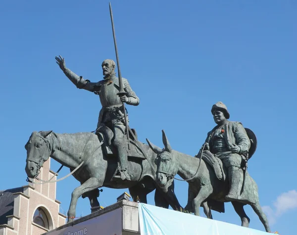 Estátua de Don Quixote em Bruxelas Fotografias De Stock Royalty-Free