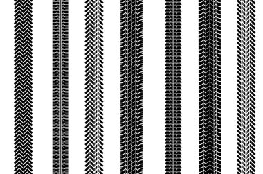 Set wheel track asphalt, vector
