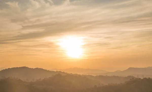 Colorful sunset on top of thailand mountain — Stock Photo, Image