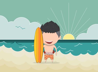 Mutlu yüz adam vektör Illustration. Dengeleme bir kavram 