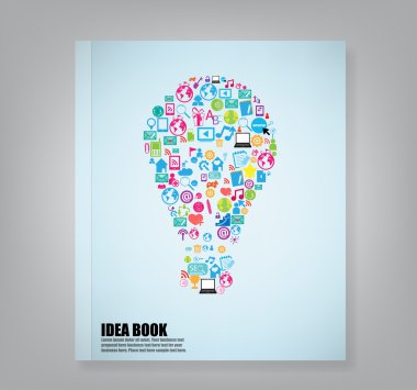 Rapor fikir sosyal ağ arka plan Medya simgeler, ve ile kapak