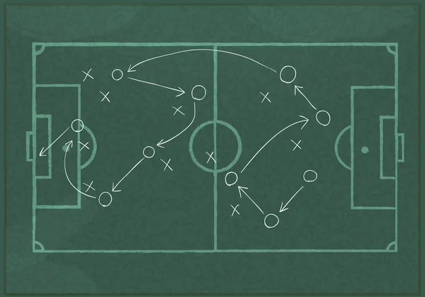 Rajz egy futball játék stratégia reális tábla. — Stock Vector
