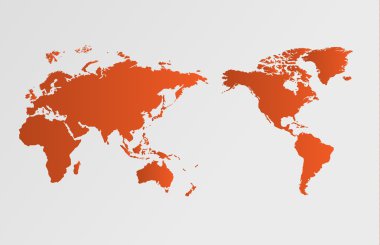 Dünya Haritası küresel ısınma, vektör çizim