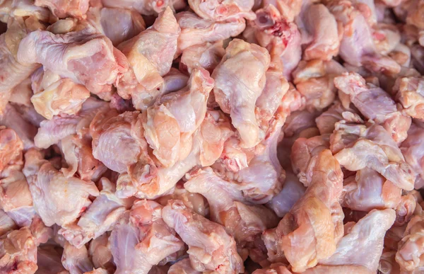 Κοτόπουλο κρέας κομμένο σε φέτες ως φόντο τροφίμων — Φωτογραφία Αρχείου