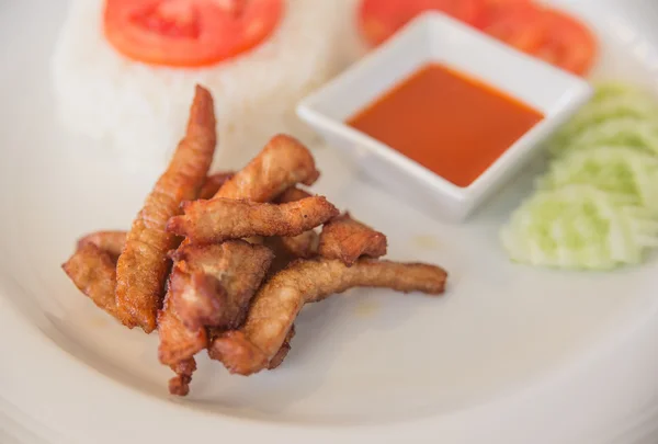 Thailand food, fried pork — Stock Photo, Image