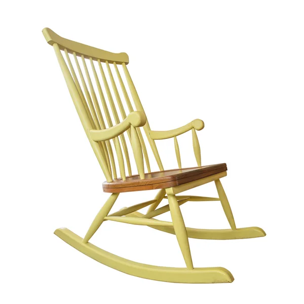 Old yellow rocking chair isolated — Stock Photo, Image