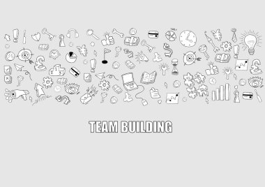 El ile çizim nesneleri arka plan iş geliştirme doodles