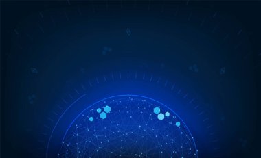 Soyut Aydınlatma teknolojisi arkaplan Hitech iletişim konsepti yeniliği Dünya ve teknoloji ağına gönderildi.