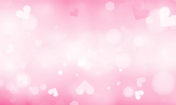 ピンクの抽象的なぼやけた背景とぼかしぼかしの光効果のウェディングベクトルHappy Valentineの日カードハートポスターデザイン — ストックベクタ