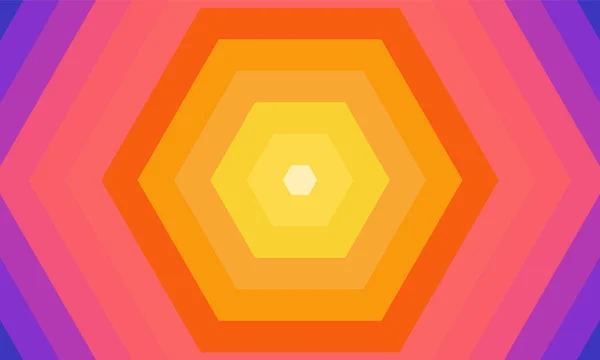 Sunset Summer Art Hexagon Background Vector Design — Stock Vector