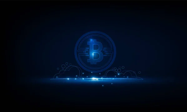 Abstrato Business Start Ilumine Fundo Tecnologia Comunicação Hitech Bitcoin Fundo — Vetor de Stock