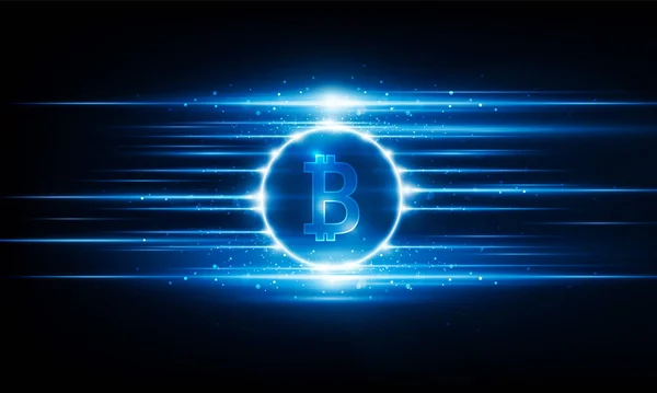 Absztrakt Üzleti Start Fény Technológia Háttér Hitech Kommunikáció Bitcoin Futurisztikus — Stock Vector