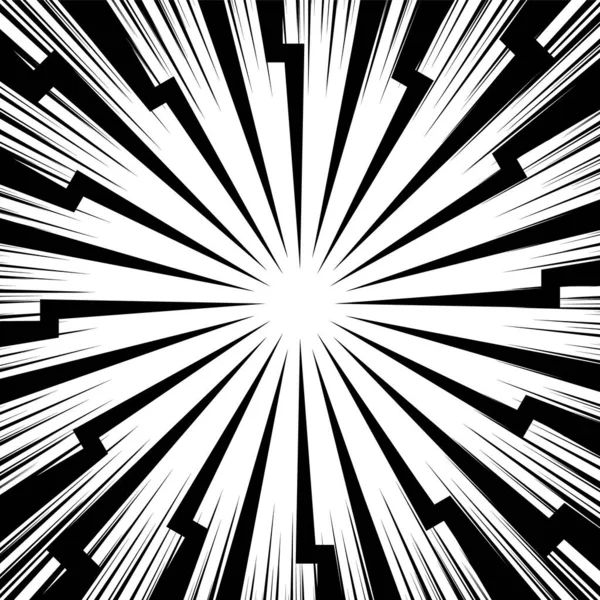 Wit Zwart Ray Burst Stijl Achtergrond Snelheid Vector Ontwerp — Stockvector