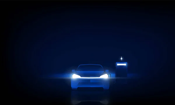 Résumé Démarrez Lancement Produit Avec Concept Voiture Électrique Lumière Arrière — Image vectorielle