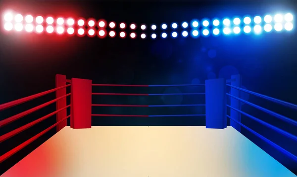 Boxing Ring Arena Spotlight Floodlights Vector Design Vector Illumination — Stock Vector