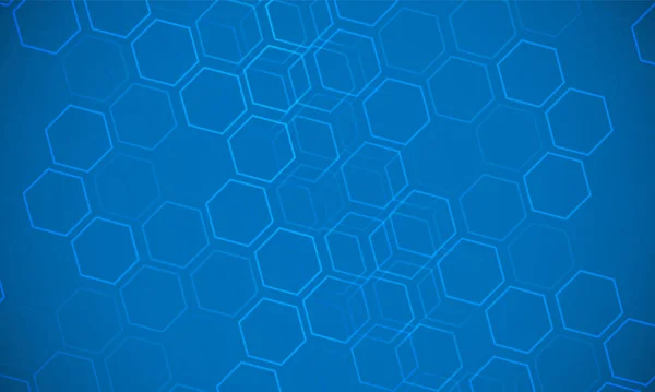具有几何形状和六边形图案的背景 医学的矢量图解 技术蓝色矢量设计 — 图库矢量图片
