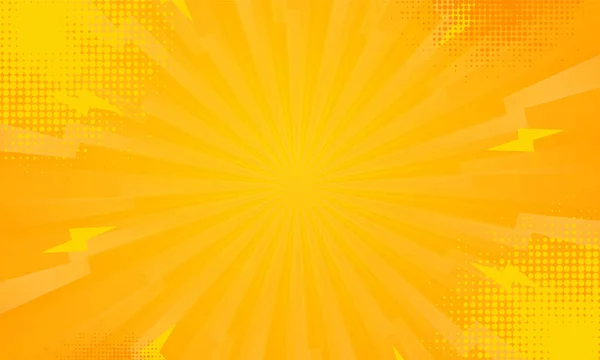 オレンジグラデーションレイバーストドットスタイルの背景ベクトルデザイン — ストックベクタ