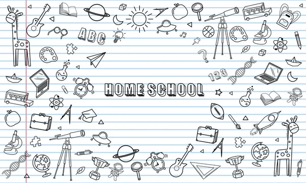 Blank White Worksheet Zeszyt Ćwiczeń Home School Back School Vector — Wektor stockowy