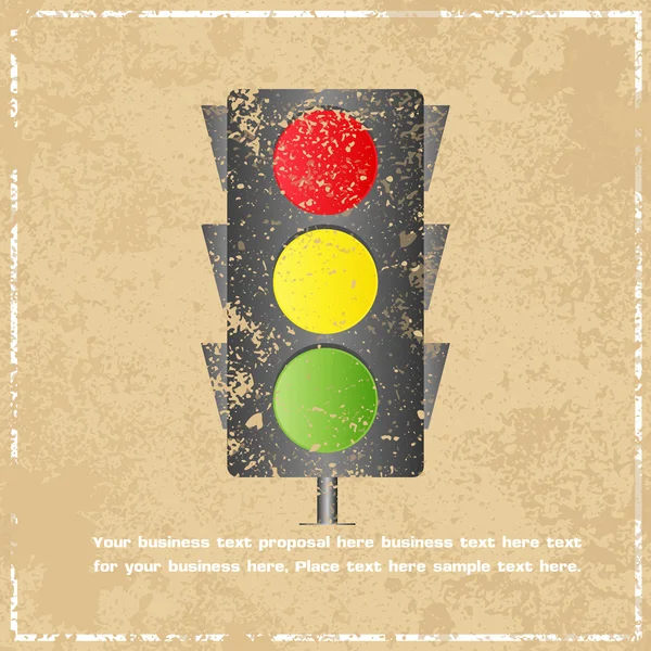 Traffic light abstract grunge background, vector illustration — Stock Vector