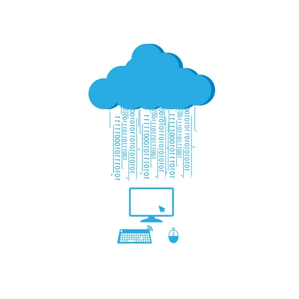 Hintergrund des sozialen Netzwerks mit Computer- und Cloud-Medien-Symbolen — Stockvektor