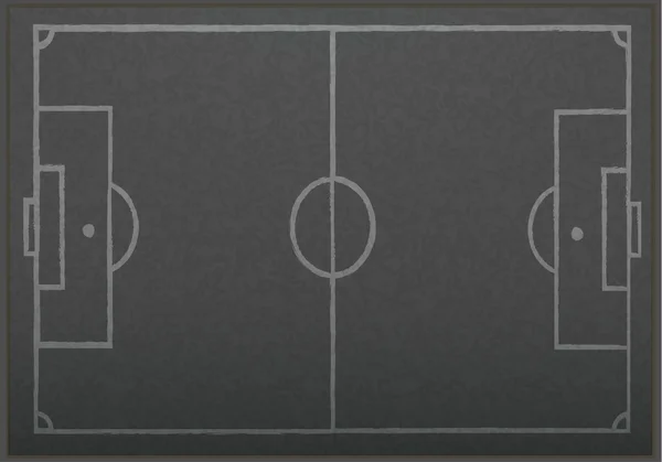 Realistische krijtbord tekening een spelstrategie voetbal. — Stockvector