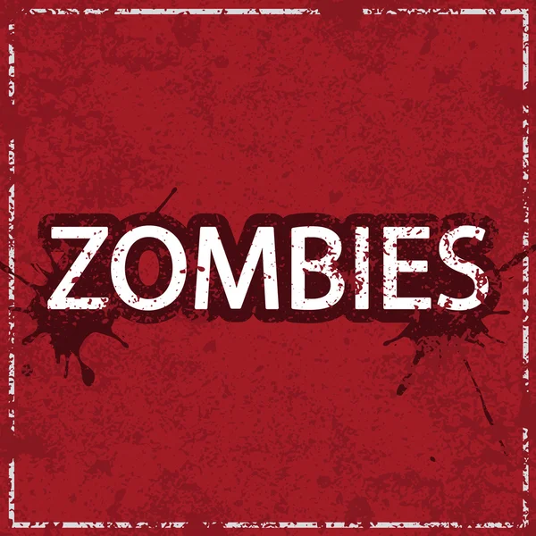 Zombie grunge fondo rojo, vector de ilustración — Vector de stock