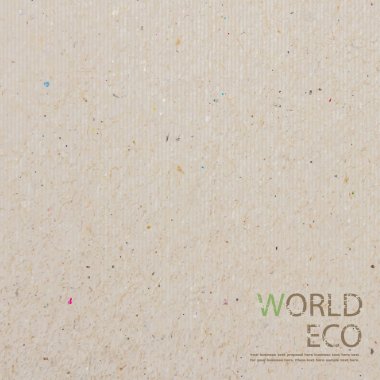 world map recycled paper craft stick on white background 