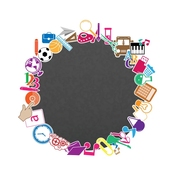 m ile arka plan üzerinde renkli okul simgeleri ile Seamless Modeli