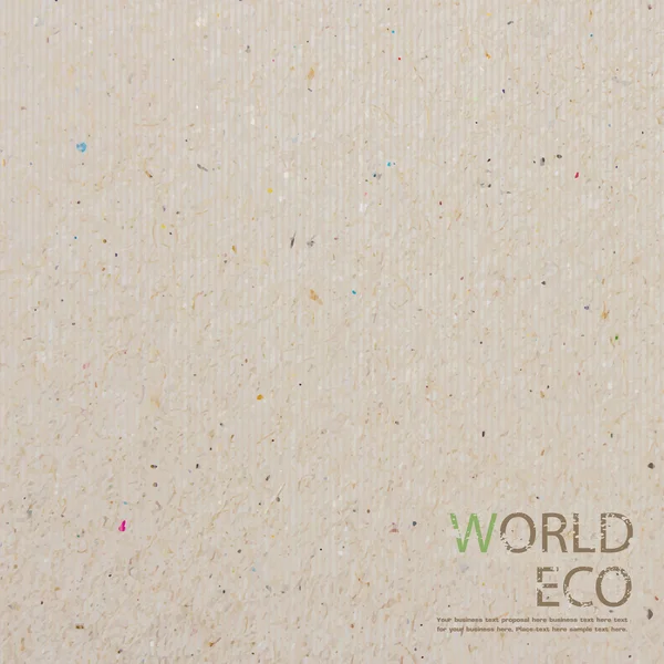 Mapa del mundo papel reciclado artesanía palo sobre fondo blanco — Archivo Imágenes Vectoriales