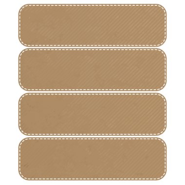 Tag recycled paper craft stick on white background, vector illus clipart