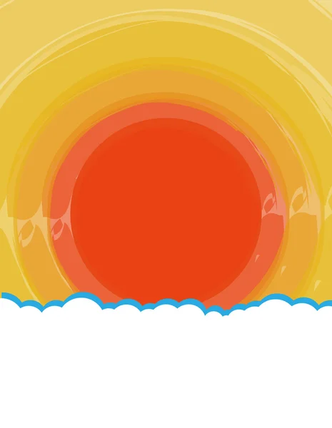 Sol en las nubes — Vector de stock