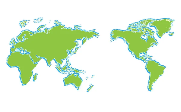 stock vector World map and compass of vertor