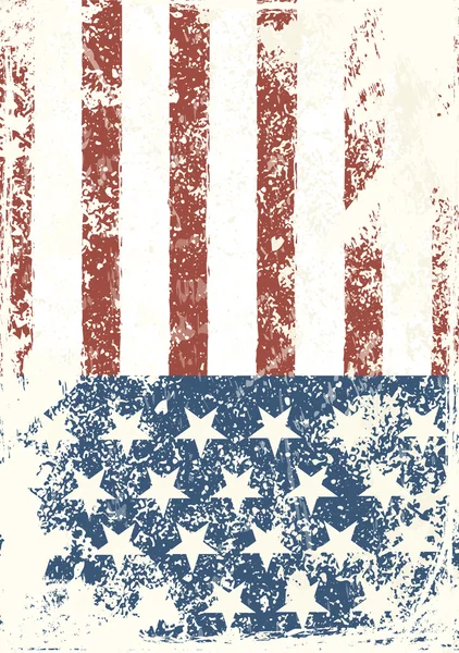 Grunge American flag background. Vector illustration, EPS 10 — Stock Vector
