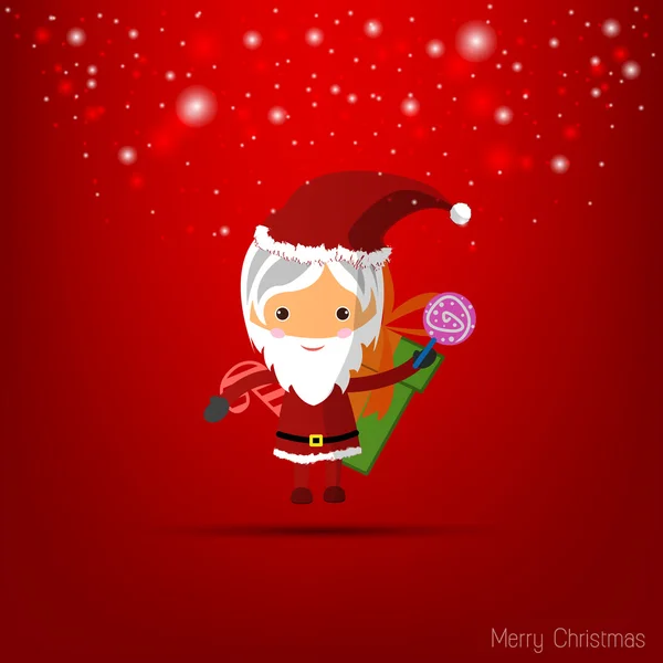 Vector Santa Girl Claus. Illustration vectorielle pour carte de Noël . — Image vectorielle