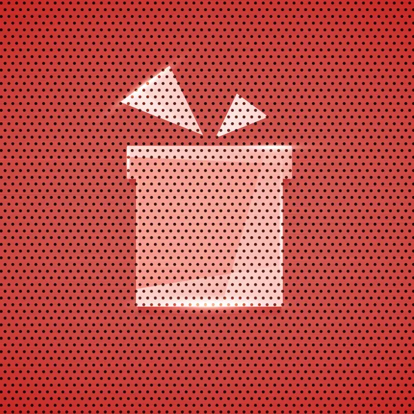 ギフト アイコン赤い金属のテクスチャ背景、ベクトル イラスト — ストックベクタ