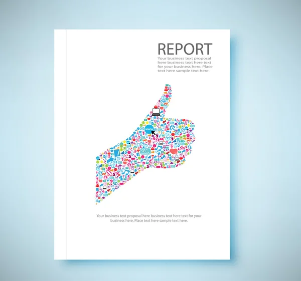 Κάλυψη έκθεση σαν σύμβολο φόντο κοινωνικό δίκτυο με τα μέσα ενημέρωσης ic — Διανυσματικό Αρχείο