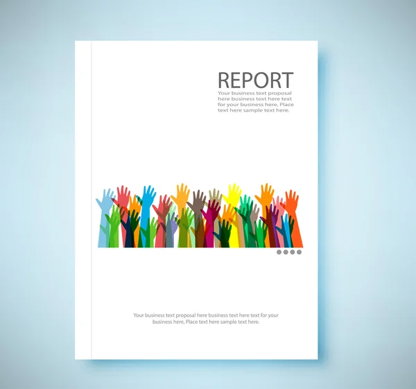 Rapor eller farklı renklerde arka plan, vektör illust kapak