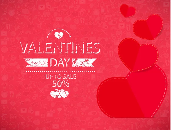 Plantilla día de San Valentín hasta la venta 50 por ciento tarjeta y banner . — Foto de Stock