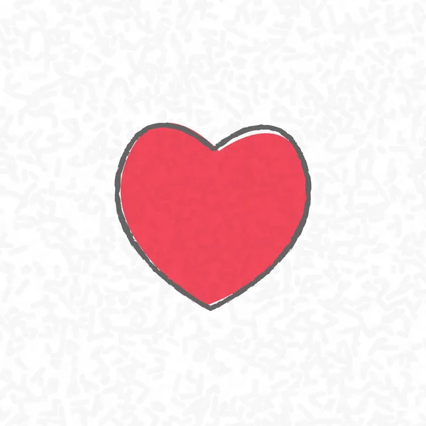 Heart on scribble abstract pattern white — Φωτογραφία Αρχείου
