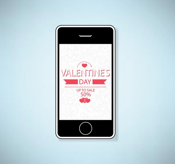 Phone show valentines day up to sale 50 percent background — Stok fotoğraf