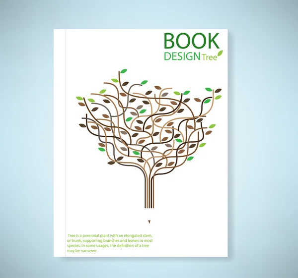 Cover report stylized tree and icon — Stock fotografie