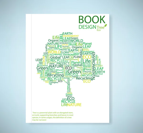 Cover report stylized tree eco and icon — Zdjęcie stockowe