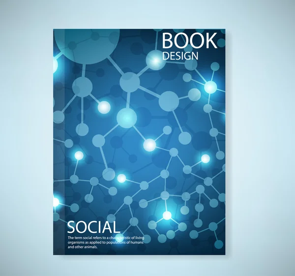 Cover report social network background with media illust — Stock fotografie