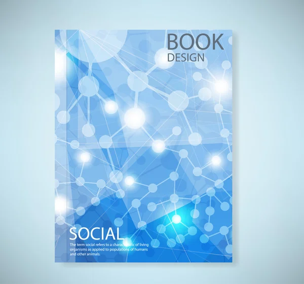 Cover report social network background with media illust — 图库照片